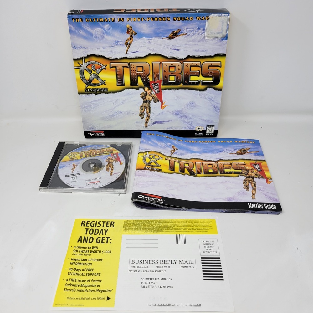 Starsiege‎ Tribes PC Big Box 1998 Dynamix Sierra Windows 95 98 Complete